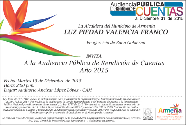 Invitación Audiencia Pública de Rendición de Cuentas